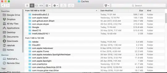Screenshot of '~/Library/Caches'