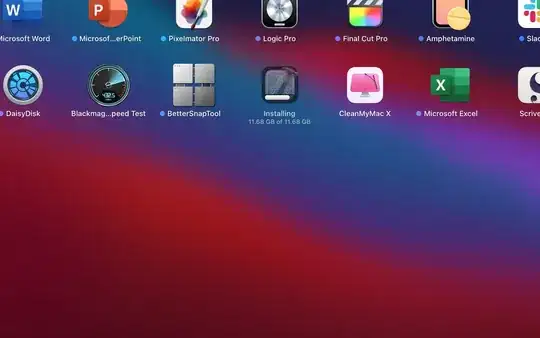 Xcode stuck on install