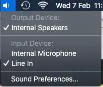 Speaker icon in the menu bar