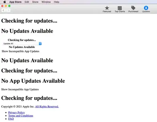 updatespage in app store