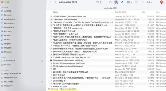 Finder show a folder