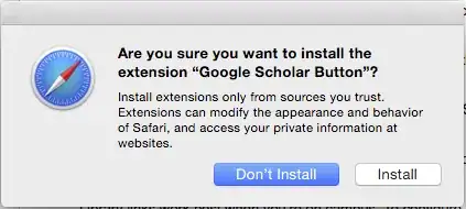 Extension installation popup in Safari