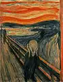 The Scream, or The Cry by Edvard Munch is casein, tempera and wax crayon on cardboard.