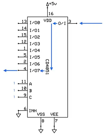 74HC4051 multiplexer