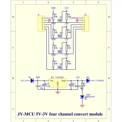 JY-MCU 5V-3V four channel convert module