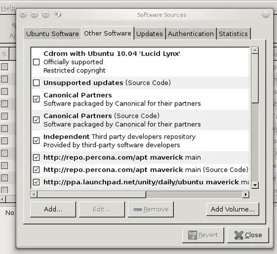 Screenshot of Synaptic Repository/PPA screen