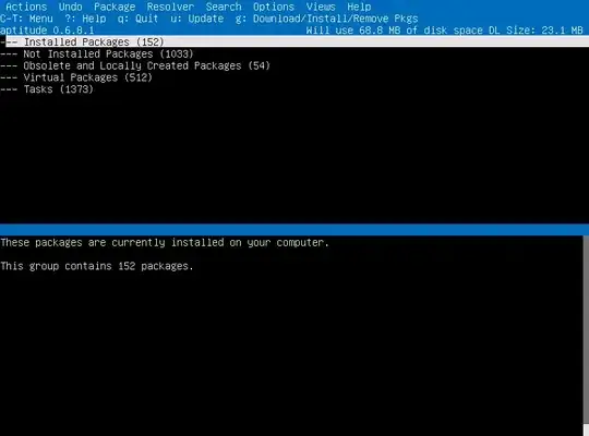Manual package selection using Aptitude