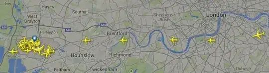 FR24 Lined up Aircraft