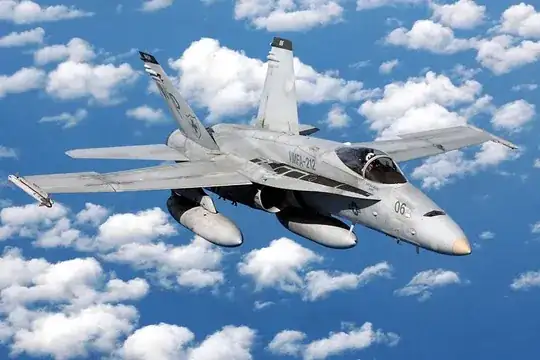 F/A-18C Hornet (United States Marine Corps), photo by LCPL JOHN MCGARITY, USMC, public domain