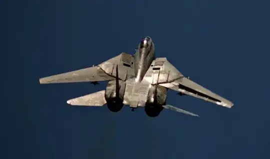 F-14 rolling right