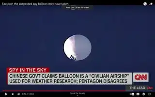 screenshot from CNN's February 4, 2023 "See path the suspected spy balloon may have taken" https://www.youtube.com/watch?v=vP7JlAG5o6U