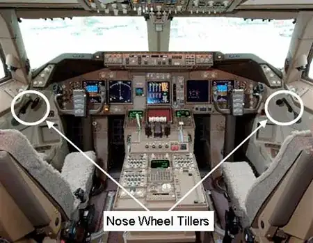 B747-400 Nose wheel tiller