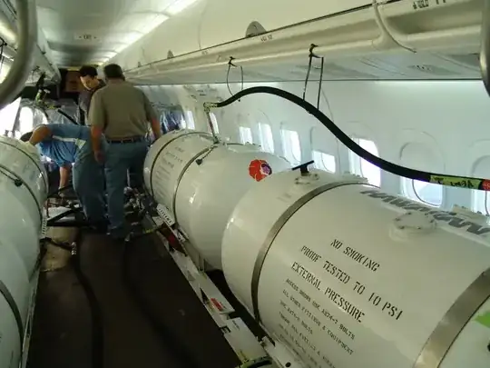 Picture of ferry tanks on a 737.