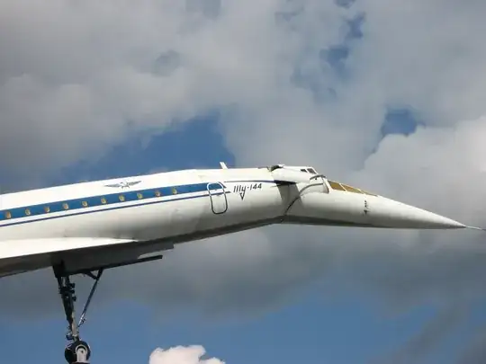 Tu-144 twirling its moustache