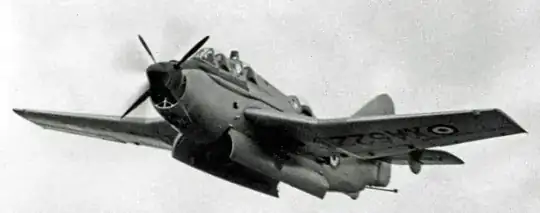 Fairey Gannet with one engine shut down