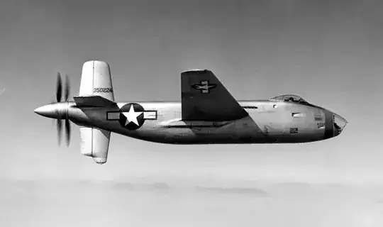 XB-42 in flight