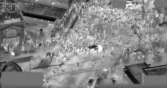 FBI aerial surveillance image from protests in Baltimore, 2015