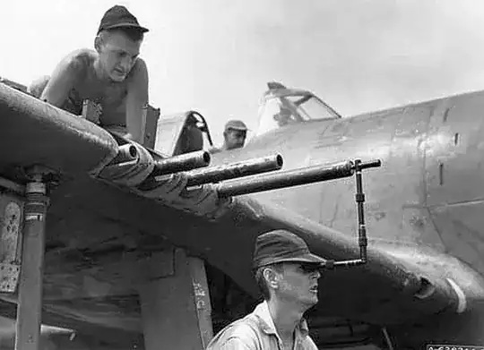 Gun calibration on a jacked-up P-47