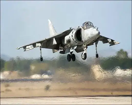 USMC AV-8B Harrier in hover