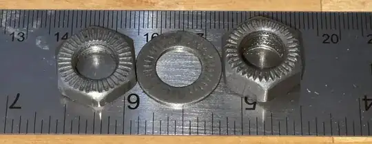 Two nuts and a washer