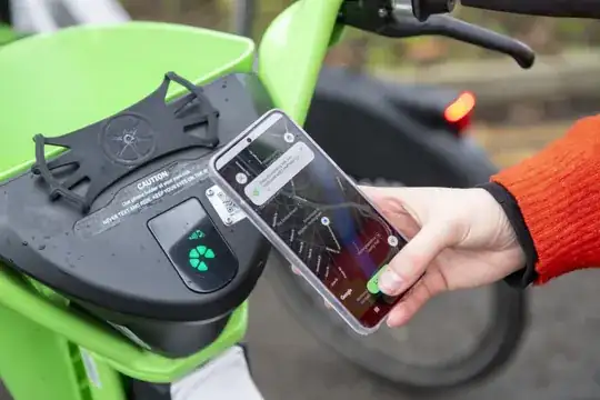 Lime bike phone mount