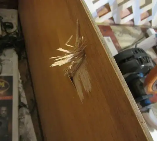 Plywood shattered by flywheel shrapnel