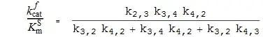 Specificity Constant for S rate constant form