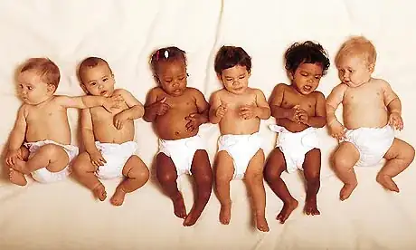 Six human babies