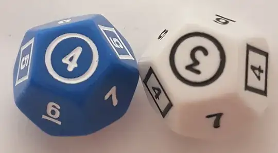 the blue and white dice