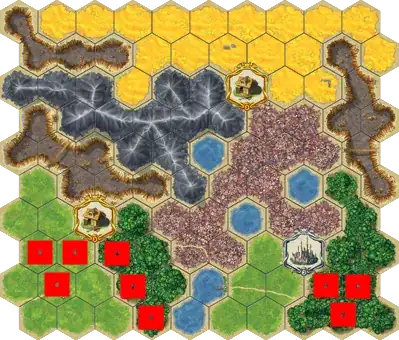 initial situation (9 settlements already placed)