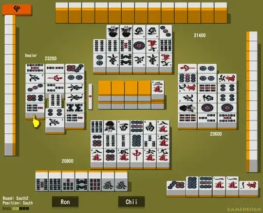 Last discard: 7 sou. My hand: 5 sou, 6 sou, 7 sou, 8 sou, 9 sou, green dragon, green dragon, open melds: 7 pin, 8 pin, 9 pin, 1 man, 1 man, 1 man.