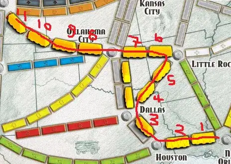 sample track showing 11 points