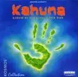 Kahuna box cover; an aerial view of verdant tropical islands, arranged in the shape of a handprint.