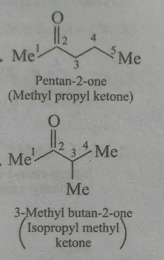 pentan-2-one and 3-methylbutan-2-one