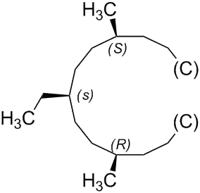 Configuration of the pseudoasymmetric stereogenic unit