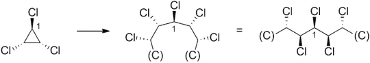 Transformation of (1r)‑1,2,3‑trichlorocyclopropane into an acyclic digraph