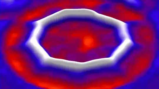 ONE RING  Scientists have created a new form of carbon consisting of 18 atoms arranged in a ring, illustrated here with data from an atomic force microscope. Bonds between atoms are alternately longer and shorter, giving the ring nine sides.