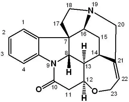 Strychnine. Structure solved by chemical degradation