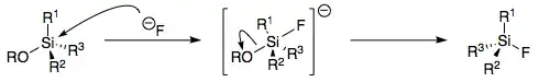 Fluoride cleavage of silyl ether