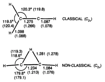 Classical vs non-classical vinyl cation