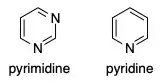 Structures of pyrimidine and pyridine