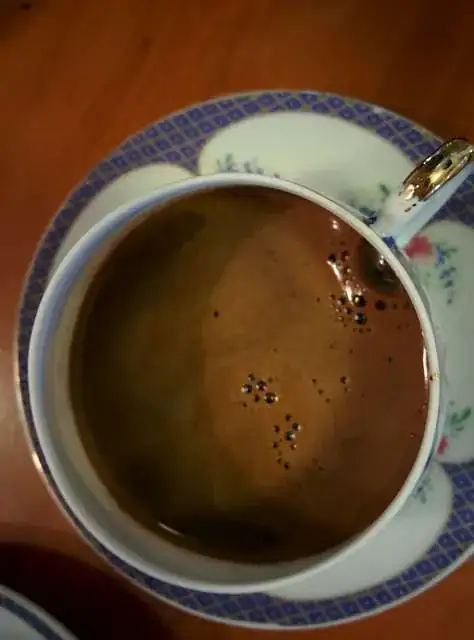 Marbled foam of Turkish coffee