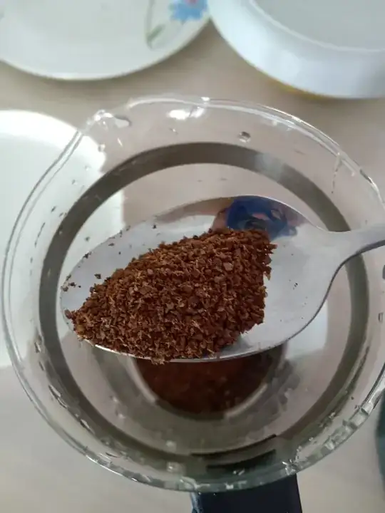 This is the coffee ground's size