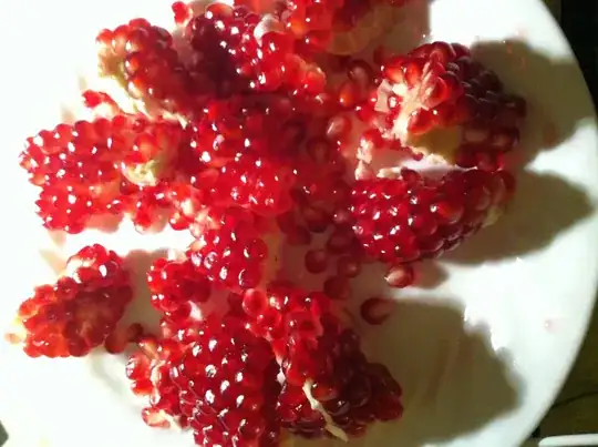 A cleaned pomegranate