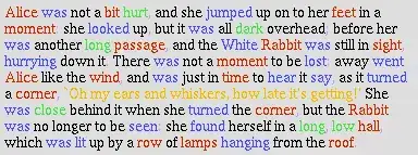 sytactically colored text