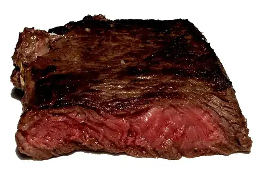 Very rare steak