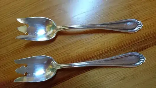 pair of silver "sporks"