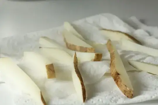 Blanched chips drying
