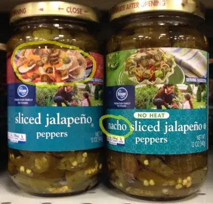 Jalapeño peppers - side by side