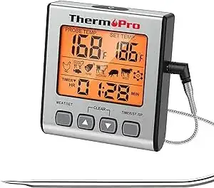 Flexible wire probe thermometer